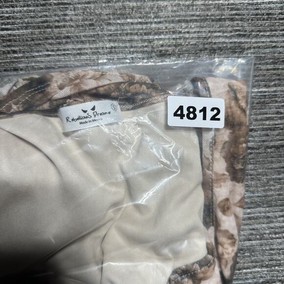 Rebellious Dreamer Blouse Top Women's S Brown Floral TH1340A - Picture 12 of 12